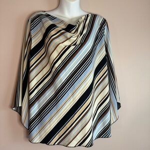 Blue Diamond Striped Multicolor Women's Top